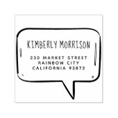 かわいい音声認識バブル手書き名前差出人住所 セルフインキングスタンプ (デザイン)