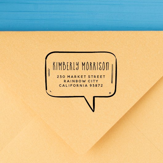 かわいい音声認識バブル手書き名前差出人住所 セルフインキングスタンプ