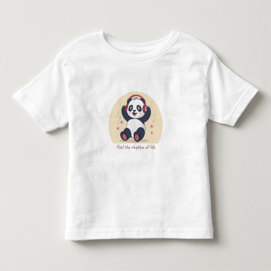 かわいい音楽パンダ トドラーTシャツ (正面)