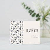 かわいい音楽記号のパターン ありがとう ポストカード (スタンド正面)