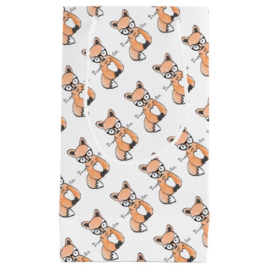 かわいい頭が切れるキツネ スモールペーパーバッグ (正面)