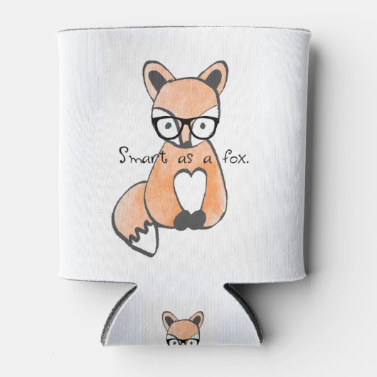 かわいい頭が切れるキツネ 缶クーラー (正面)