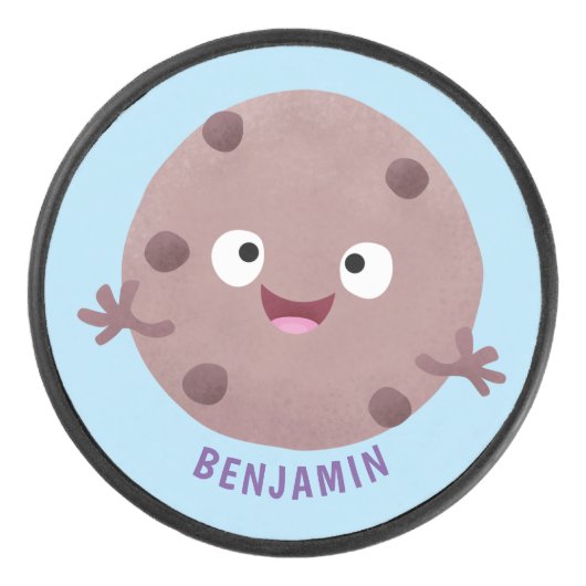 かわいい頭が切れるチョコレートチップクッキー漫画 アイスホッケーパック (正面)