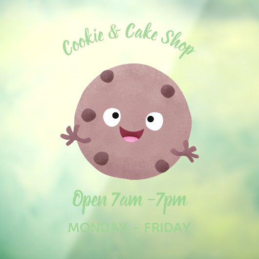 かわいい頭が切れるチョコレートチップクッキー漫画 ウィンドウサイン (シート3)