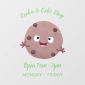 かわいい頭が切れるチョコレートチップクッキー漫画 ウィンドウサイン (シート)