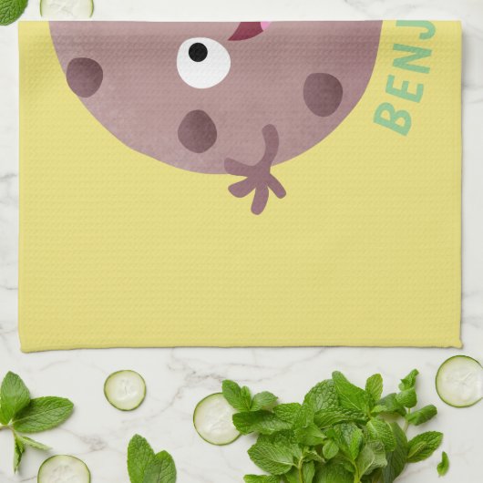 かわいい頭が切れるチョコレートチップクッキー漫画 キッチンタオル (折り畳み)