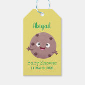 かわいい頭が切れるチョコレートチップクッキー漫画 ギフトタグ (正面)