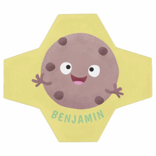 かわいい頭が切れるチョコレートチップクッキー漫画 サッカーボール (フラット)