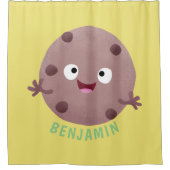 かわいい頭が切れるチョコレートチップクッキー漫画 シャワーカーテン (正面)