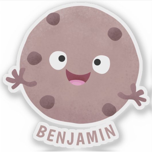 かわいい頭が切れるチョコレートチップクッキー漫画 シール (正面)