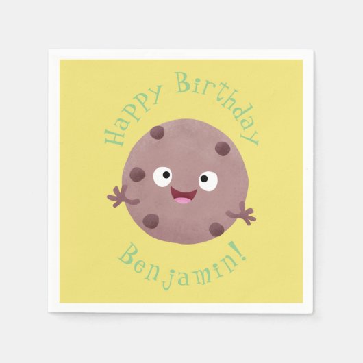 かわいい頭が切れるチョコレートチップクッキー漫画 スタンダードカクテルナプキン (正面)