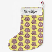 かわいい頭が切れるチョコレートチップクッキー漫画 スモールクリスマスストッキング (裏面)