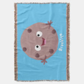 かわいい頭が切れるチョコレートチップクッキー漫画 スローブランケット (正面縦)