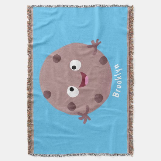 かわいい頭が切れるチョコレートチップクッキー漫画 スローブランケット (正面縦)