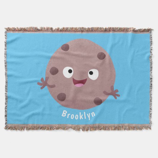 かわいい頭が切れるチョコレートチップクッキー漫画 スローブランケット (正面)