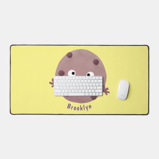 かわいい頭が切れるチョコレートチップクッキー漫画 デスクマット (キーボード&マウス)