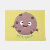 かわいい頭が切れるチョコレートチップクッキー漫画 ドアマット (正面)