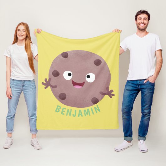 かわいい頭が切れるチョコレートチップクッキー漫画 フリースブランケット (インサイチュ)