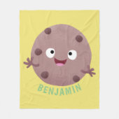 かわいい頭が切れるチョコレートチップクッキー漫画 フリースブランケット (正面)