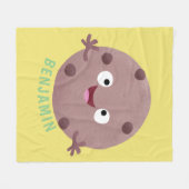 かわいい頭が切れるチョコレートチップクッキー漫画 フリースブランケット (正面(横))