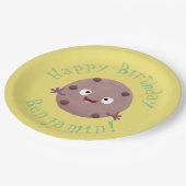 かわいい頭が切れるチョコレートチップクッキー漫画 ペーパープレート (アングル)