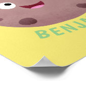 かわいい頭が切れるチョコレートチップクッキー漫画 ポスター (角)