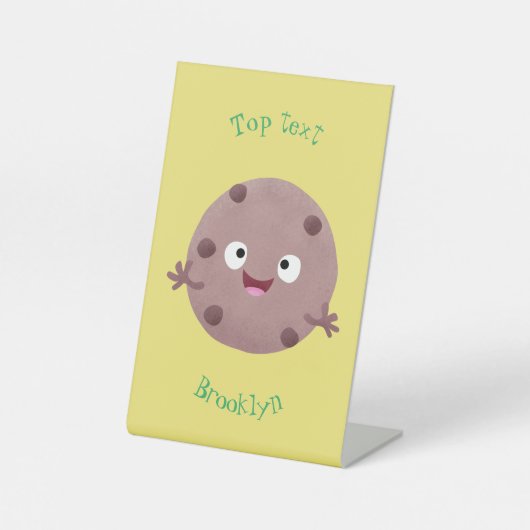 かわいい頭が切れるチョコレートチップクッキー漫画 台座サイン (正面)