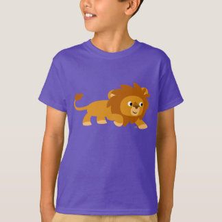 かわいい頭が切れるマンガのライオンの子どもTシャツ Tシャツ