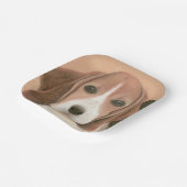 かわいい頭が切れる犬。パステル紙プレート ペーパープレート (傾斜あり)