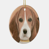 かわいい頭が切れる犬。パステル セラミックオーナメント (右)