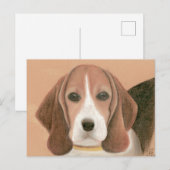 かわいい頭が切れる犬。パステル ポストカード (正面/裏面)