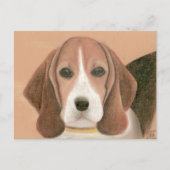 かわいい頭が切れる犬。パステル ポストカード (正面)
