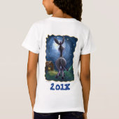 かわいい頭と尻尾ロバ誕生日ガールティー Tシャツ (裏面)