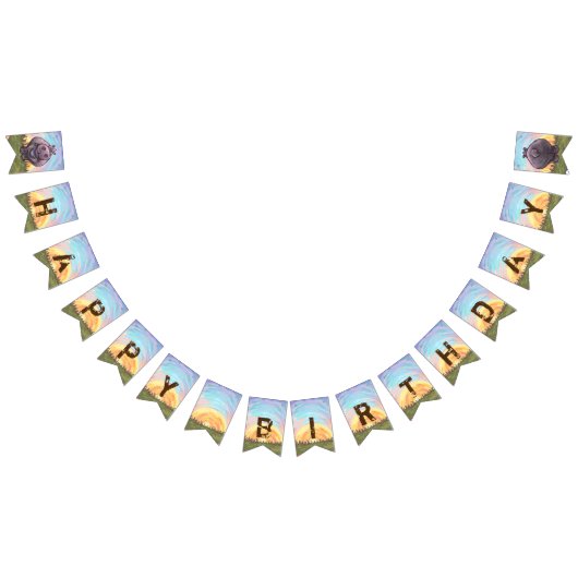 かわいい頭と尾ヒッポ誕生日パーティバナー バンティングフラッグ (全)