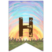 かわいい頭と尾ヒッポ誕生日パーティバナー バンティングフラッグ (第2の旗)