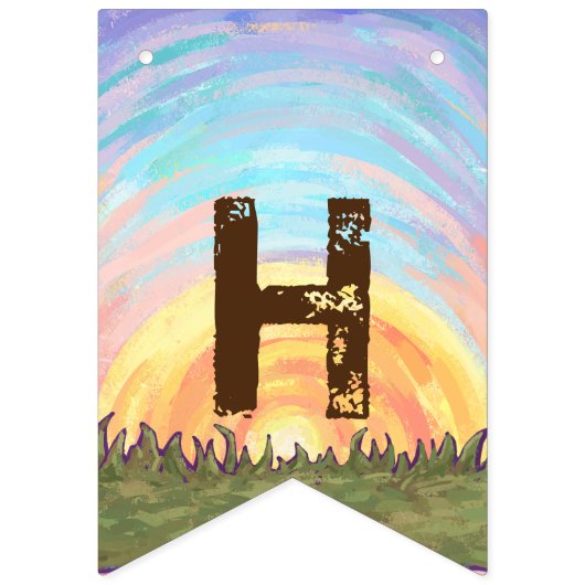 かわいい頭と尾ヒッポ誕生日パーティバナー バンティングフラッグ (第2の旗)