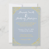 かわいい額の新郎新婦 招待状 (裏面)