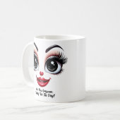 かわいい顔と素敵な目のお茶目な顔 コーヒーマグカップ (正面左)