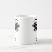 かわいい顔と素敵な目のお茶目な顔 コーヒーマグカップ (中央)