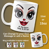 かわいい顔と素敵な目のお茶目な顔 コーヒーマグカップ