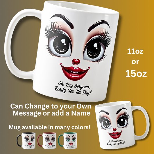 かわいい顔と素敵な目のお茶目な顔 コーヒーマグカップ