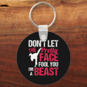 かわいい顔に騙されるな 私はビースト空手 キーホルダー (正面)