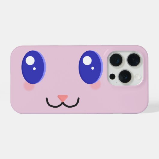 かわいい顔のカスタムカラー携帯ケース iPhoneケース (裏面横)