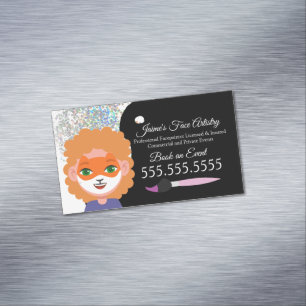 かわいい顔のペイント フェイスペインター ピエロ マグネット名刺
