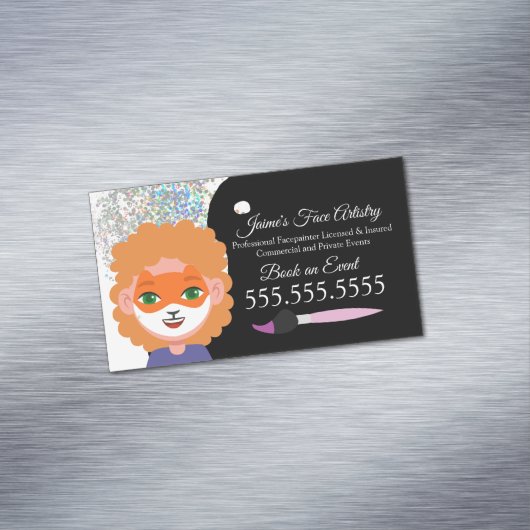 かわいい顔のペイント フェイスペインター ピエロ マグネット名刺 (インサイチュ)