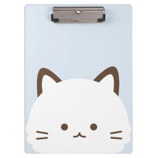 かわいい顔の猫とパステルブルーの背景 クリップボード