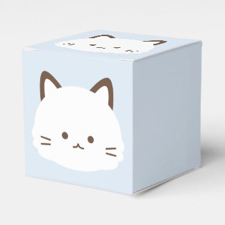 かわいい顔の猫とパステルブルーの背景 フェイバーボックス