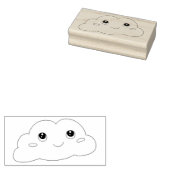 かわいい顔の笑顔の雲アートスタンプ ラバースタンプ (押印)