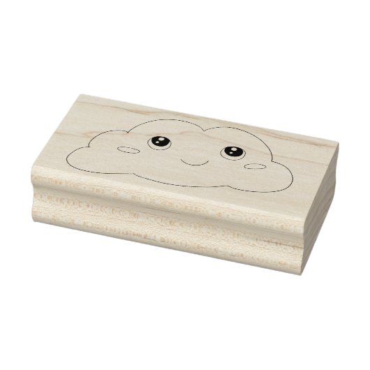 かわいい顔の笑顔の雲アートスタンプ ラバースタンプ (スタンプ)