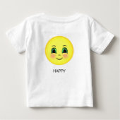 かわいい顔の絵文字 ベビーTシャツ (裏面)
